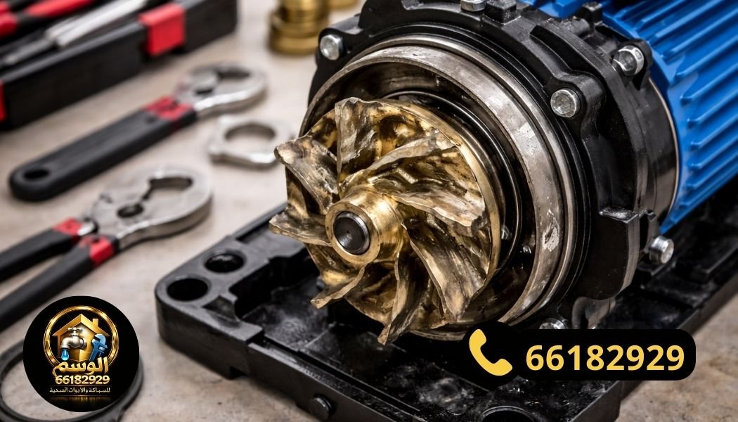 فحص وإصلاح أجزاء مضخة المياه الداخلية التالفة