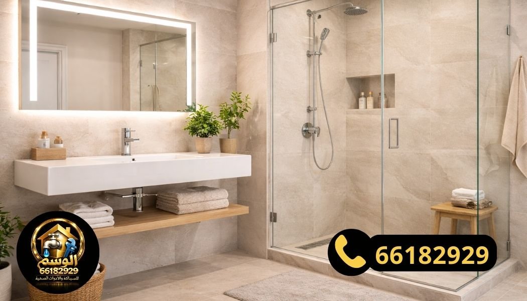 تركيب مغاسل وشورات حديثة في جنوب عبدالله مبارك