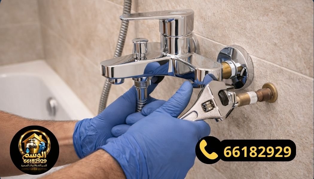 فني صحي متخصص في تركيب المغاسل والشورات باحتراف