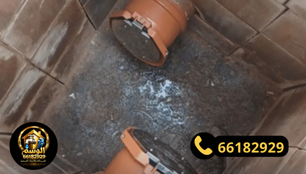 تركيب رداد مجاري داخل غرفة تفتيش لمنزل في الكويت