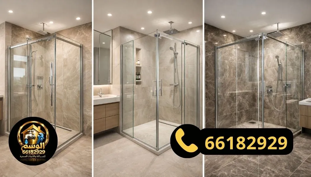 تصميمات شاور بوكس زجاج حديثة للحمامات في الكويت