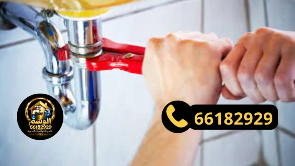 صحي جمعية عبدالله مبارك يقوم بإصلاح تسرب المياه داخل المنزل